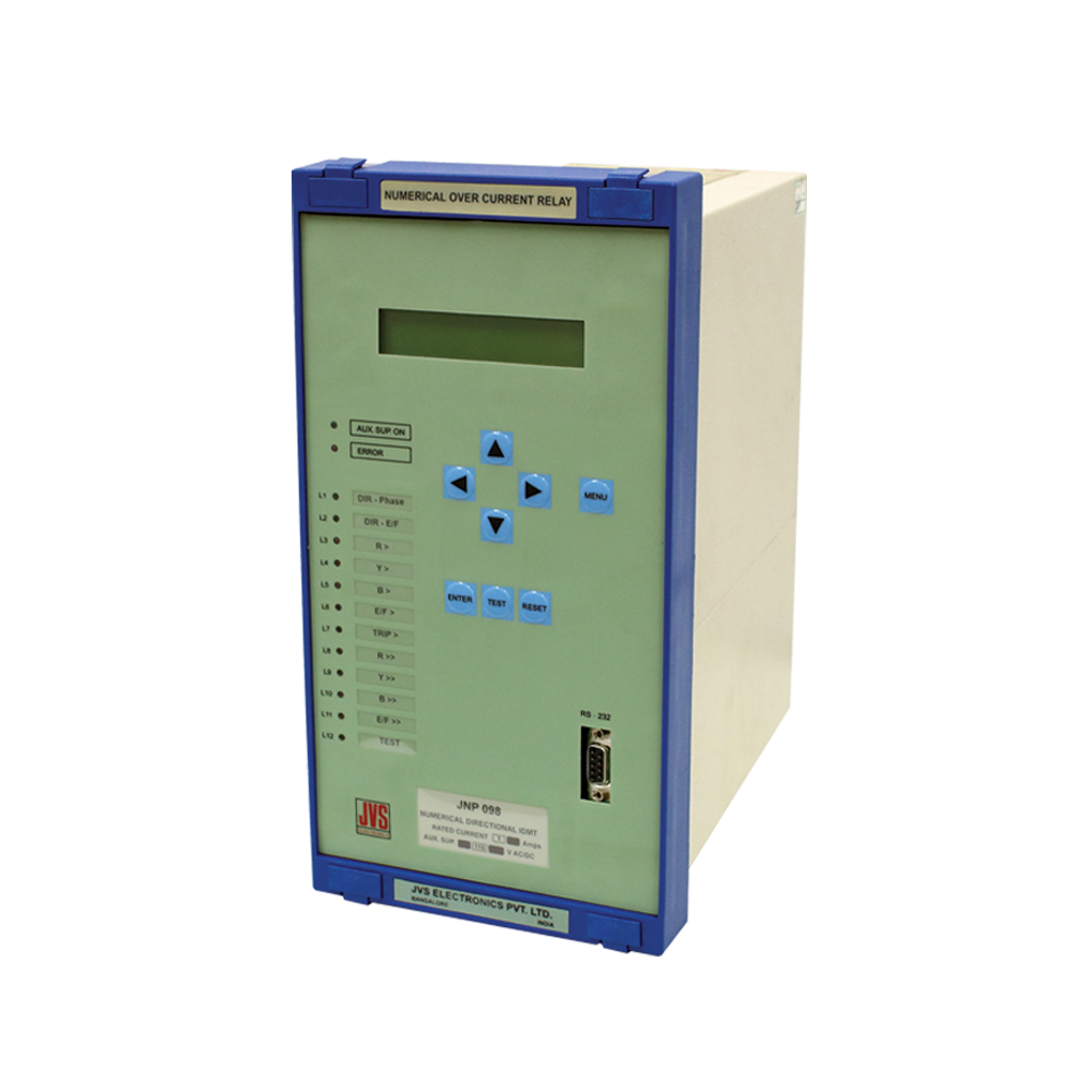 Numerical, four pole, directional / non-directional, inverse definite time, 3 O/C + 1 E/F relay with /without inst. highset